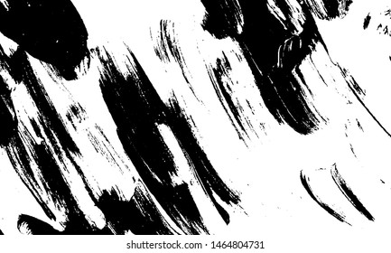 Vector brush srokes texture. Distressed uneven texture. Grunge background. Abstract vector illustration. Overlay to create interesting effect and depth. Black isolated on white background. EPS10.