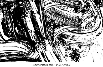 Vector brush srokes texture. Distressed uneven texture. Grunge background. Abstract vector illustration. Overlay to create interesting effect and depth. Black isolated on white background. EPS10.