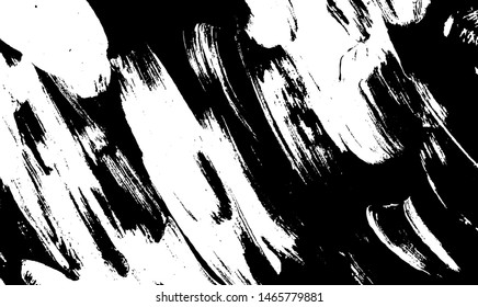 Vector brush srokes texture. Distressed uneven texture. Grunge background. Abstract vector illustration. Overlay to create interesting effect and depth. Black isolated on white background. EPS10.