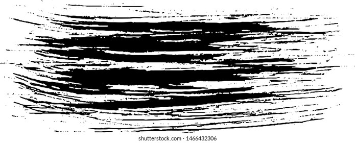 Vector brush srokes texture. Distressed uneven texture. Grunge background. Abstract vector illustration. Overlay to create interesting effect and depth. Black isolated on white background. EPS10.