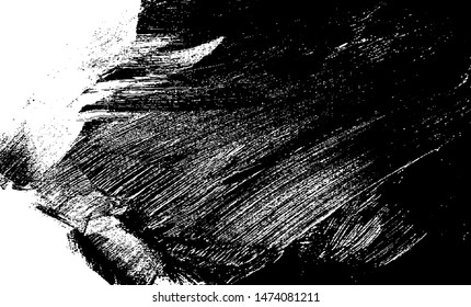 Vector brush srokes texture. Distressed uneven texture. Grunge background. Abstract vector illustration. Overlay to create interesting effect and depth. Black isolated on white background. EPS10.