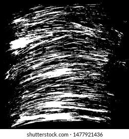 Vector brush srokes texture. Distressed uneven texture. Grunge background. Abstract vector illustration. Overlay to create interesting effect and depth. Black isolated on white background. EPS10.