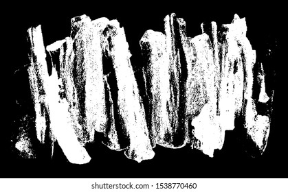 Vector brush srokes texture. Distressed uneven texture. Grunge background. Abstract vector illustration. Overlay to create interesting effect and depth. Black isolated on white background. EPS10.