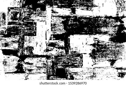 Vector brush srokes texture. Distressed uneven texture. Grunge background. Abstract vector illustration. Overlay to create interesting effect and depth. Black isolated on white background. EPS10.