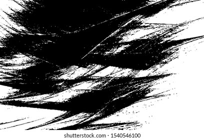 Vector brush srokes texture. Distressed uneven texture. Grunge background. Abstract vector illustration. Overlay to create interesting effect and depth. Black isolated on white background. EPS10.