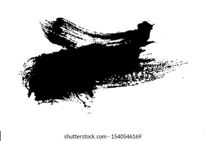 Vector brush srokes texture. Distressed uneven texture. Grunge background. Abstract vector illustration. Overlay to create interesting effect and depth. Black isolated on white background. EPS10.