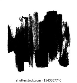 Vector brush srokes texture. Distressed uneven texture. Grunge background. Abstract vector illustration. Overlay to create interesting effect and depth. Black isolated on white background. EPS10.