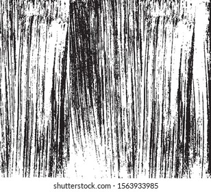 Vector brush srokes texture. Distressed uneven texture. Grunge background. Abstract vector illustration. Overlay to create interesting effect and depth. Black isolated on white background. EPS10.