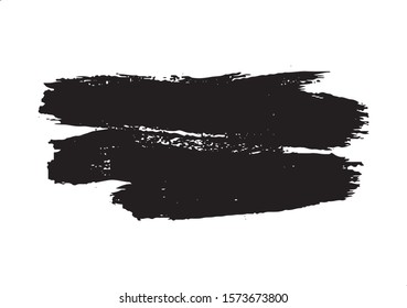 Vector brush srokes texture. Distressed uneven texture. Grunge background. Abstract vector illustration. Overlay to create interesting effect and depth. Black isolated on white background. EPS10.
