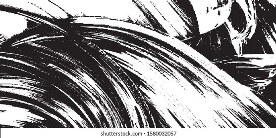 Vector brush srokes texture. Distressed uneven texture. Grunge background. Abstract vector illustration. Overlay to create interesting effect and depth. Black isolated on white background. EPS10.