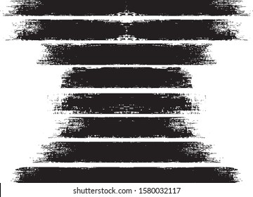 Vector brush srokes texture. Distressed uneven texture. Grunge background. Abstract vector illustration. Overlay to create interesting effect and depth. Black isolated on white background. EPS10.