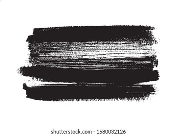 Vector brush srokes texture. Distressed uneven texture. Grunge background. Abstract vector illustration. Overlay to create interesting effect and depth. Black isolated on white background. EPS10.