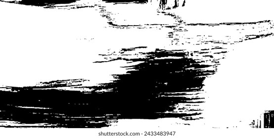 Vector brush srokes texture. Distressed uneven texture. Grunge background. Abstract vector illustration. Overlay to create interesting effect and depth. Black isolated on white background. EPS10.
