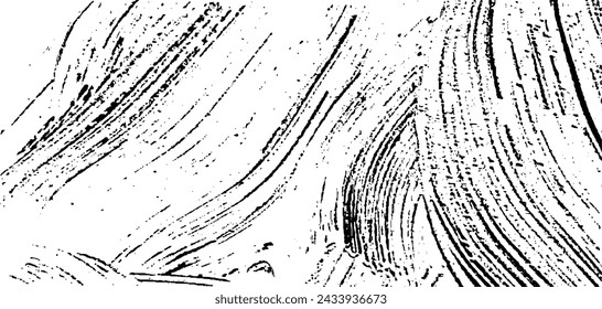 Vector brush srokes texture. Distressed uneven texture. Grunge background. Abstract vector illustration. Overlay to create interesting effect and depth. Black isolated on white background. EPS10.