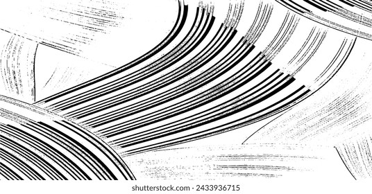Pincel vectorial pinceladas textura. Textura irregular estresada. Fondo grunge. Ilustración abstracta del vector. Superposición para crear un efecto y una profundidad interesantes. Negro aislado sobre fondo blanco. EPS10.