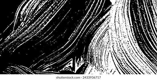 Pincel vectorial pinceladas textura. Textura irregular estresada. Fondo grunge. Ilustración abstracta del vector. Superposición para crear un efecto y una profundidad interesantes. Negro aislado sobre fondo blanco. EPS10.