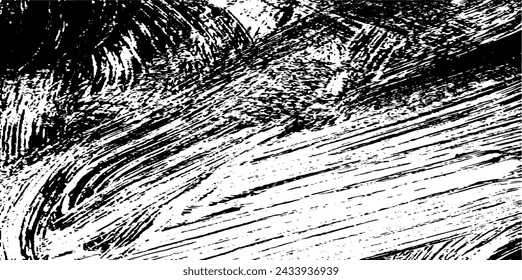Pincel vectorial pinceladas textura. Textura irregular estresada. Fondo grunge. Ilustración abstracta del vector. Superposición para crear un efecto y una profundidad interesantes. Negro aislado sobre fondo blanco. EPS10.