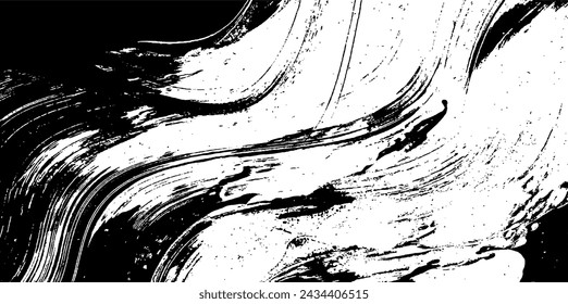 Vector brush srokes texture. Distressed uneven texture. Grunge background. Abstract vector illustration. Overlay to create interesting effect and depth. Black isolated on white background. EPS10.