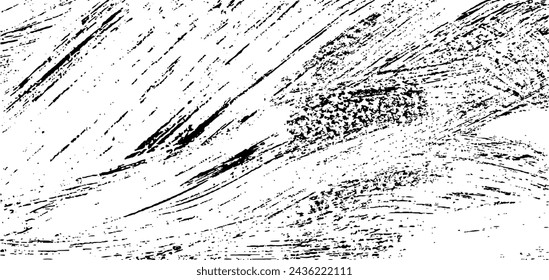 Vector brush srokes texture. Distressed uneven texture. Grunge background. Abstract vector illustration. Overlay to create interesting effect and depth. Black isolated on white background. EPS10.
