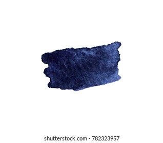 Vector Brush Stokes Watercolor Background Colored With Dark Deep Navy Blue And Black