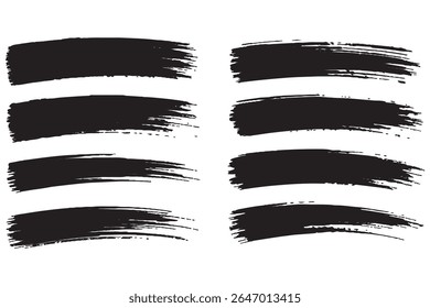 Image vectorielle brosse stries pack marqueur encre strokes grunge