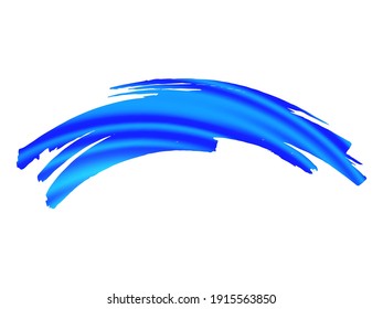 Vector Brush Stroke. Abstract Fluid Splash. Isolated Splash on White Backdrop. Watercolor Textured Background.  Sale Banner Brushstroke. Blue and Indigo Gradient Paintbrush.