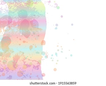 Vector Brush Stroke. Abstract Fluid Splash. Watercolor Textured Background.  Isolated Splash on White Backdrop. Gradient Paintbrush. Sale Banner Brushstroke. Holographic