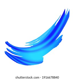 Vector Brush Stroke. Abstract Fluid Splash. Isolated Splash on White Backdrop. Watercolor Textured Background.  Sale Banner Brushstroke. Blue and Indigo Gradient Paintbrush.