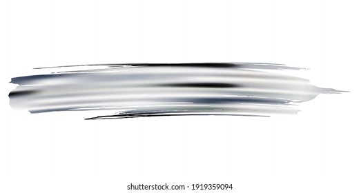 Vector Brush Stroke. Abstract Fluid Splash. Watercolor Textured Background.  Sale Banner Brushstroke. Gradient Paintbrush. Isolated Splash on White Backdrop. Silver Grey