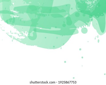 Vector Brush Stroke. Abstract Fluid Splash. Watercolor Textured Background.  Gradient Paintbrush. Isolated Splash on White Backdrop. Sale Banner Brushstroke. Green and Teal