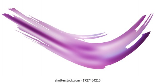 Vector Brush Stroke. Abstract Fluid Splash. Gradient Paintbrush. Sale Banner Brushstroke. Violet Purple Watercolor Textured Background.  Isolated Splash on White Backdrop.