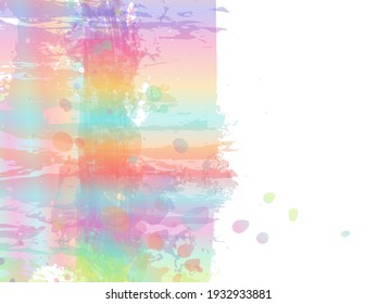 Estroque del pincel del vector. Resumen de la salpicadura de fluidos. Splash aislado sobre fondo blanco. Fondo texturado de color de agua.  Pincel de degradado. Pincel de pancarta de venta. Holográfico