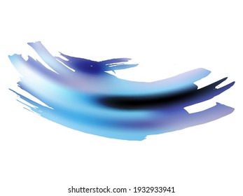 Vector Brush Stroke. Abstract Fluid Splash. Isolated Splash on White Backdrop. Gradient Paintbrush. Sale Banner Brushstroke. Blue and Indigo Watercolor Textured Background. 
