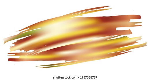 Vector Brush Stroke. Abstract Fluid Splash. Yellow Gold Watercolor Textured Background.  Isolated Splash on White Backdrop. Gradient Paintbrush. Sale Banner Brushstroke.