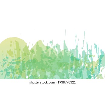 Vector Brush Stroke. Abstract Fluid Splash. Gradient Paintbrush. Watercolor Textured Background.  Green and Teal Isolated Splash on White Backdrop. Sale Banner Brushstroke.