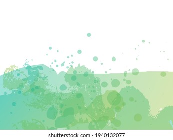 Vector Brush Stroke. Abstract Fluid Splash. Green and Teal Isolated Splash on White Backdrop. Sale Banner Brushstroke. Gradient Paintbrush. Watercolor Textured Background. 