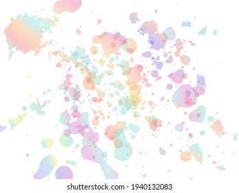Vector Brush Stroke. Abstract Fluid Splash. Isolated Splash on White Backdrop. Watercolor Textured Background.  Sale Banner Brushstroke. Holographic Gradient Paintbrush.