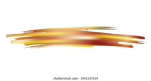 Vector Brush Stroke. Abstract Fluid Splash. Sale Banner Brushstroke. Isolated Splash on White Backdrop. Watercolor Textured Background.  Gradient Paintbrush. Yellow Gold