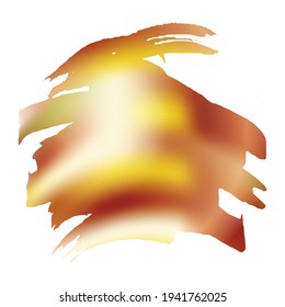 Estroque del pincel del vector. Resumen de la salpicadura de fluidos. Color de agua amarillo dorado texturizado fondo.  Pincel de degradado. Pincel de pancarta de venta. Splash aislado sobre fondo blanco.