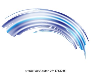 Vector Brush Stroke. Abstract Fluid Splash. Blue and Indigo Watercolor Textured Background.  Sale Banner Brushstroke. Isolated Splash on White Backdrop. Gradient Paintbrush.