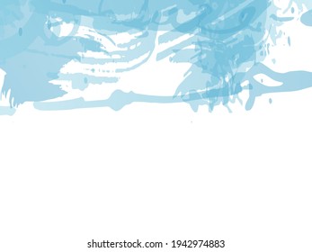 Vector Brush Stroke. Abstract Fluid Splash. Blue and Indigo Isolated Splash on White Backdrop. Gradient Paintbrush. Sale Banner Brushstroke. Watercolor Textured Background. 