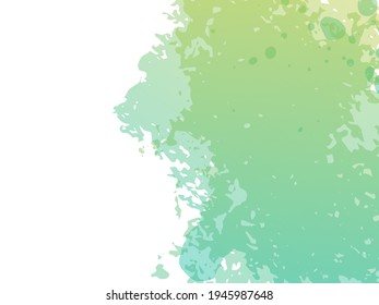 Vector Brush Stroke. Abstract Fluid Splash. Sale Banner Brushstroke. Isolated Splash on White Backdrop. Watercolor Textured Background.  Green and Teal Gradient Paintbrush.
