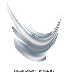 Vector Brush Stroke. Abstract Fluid Splash. Watercolor Textured Background.  Sale Banner Brushstroke. Silver Grey Gradient Paintbrush. Isolated Splash on White Backdrop.