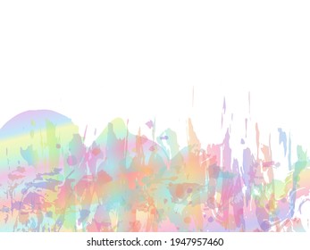 Vector Brush Stroke. Abstract Fluid Splash. Gradient Paintbrush. Holographic Isolated Splash on White Backdrop. Watercolor Textured Background.  Sale Banner Brushstroke.