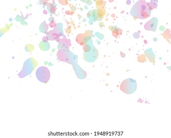 Vector Brush Stroke. Abstract Fluid Splash. Sale Banner Brushstroke. Holographic Gradient Paintbrush. Watercolor Textured Background.  Isolated Splash on White Backdrop.