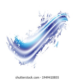 Vector Brush Stroke. Abstract Fluid Splash. Watercolor Textured Background.  Sale Banner Brushstroke. Isolated Splash on White Backdrop. Blue and Indigo Gradient Paintbrush.