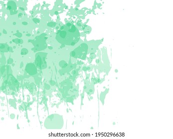 Vector Brush Stroke. Abstract Fluid Splash. Gradient Paintbrush. Isolated Splash on White Backdrop. Sale Banner Brushstroke. Green and Teal Watercolor Textured Background. 