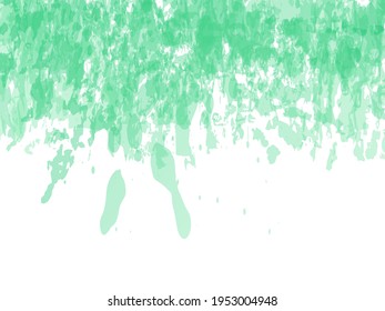 Vector Brush Stroke. Abstract Fluid Splash. Watercolor Textured Background.  Green and Teal Gradient Paintbrush. Sale Banner Brushstroke. Isolated Splash on White Backdrop.