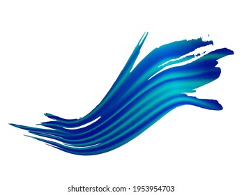 Vector Brush Stroke. Abstract Fluid Splash. Sale Banner Brushstroke. Gradient Paintbrush. Isolated Splash on White Backdrop. Watercolor Textured Background.  Blue and Indigo