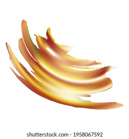 Estroque del pincel del vector. Resumen de la salpicadura de fluidos. Fondo texturado de color de agua.  Splash aislado sobre fondo blanco. Pincel de degradado dorado amarillo. Pincel de pancarta de venta.
